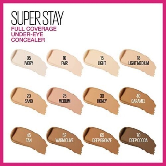 2X Maybelline Super Stay Full Coverage Under Eye Concealer Deep Cocoa #70 - Picture 6 of 7